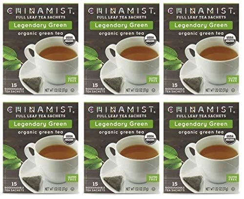 China Mist - Legendary Green Organic Black Full Leaf Tea Sachet, 6 Boxes 15 Count 3 China Mist - Legendary Green Organic Black Full Leaf Tea Sachet, 6 Boxes 15 Count