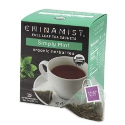 China Mist - Simply Mint Herbal Full Leaf Tea Sachet, 4 Boxes 15 Count Each -Drinks Shop china mist simply mint herbal full leaf tea sachet 15 count box1 2 1