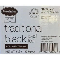 Farmer Brothers Black Iced Tea For Sweetening, 3 Boxes - 48/1 Oz -Drinks Shop fbtradblack 1 1 1
