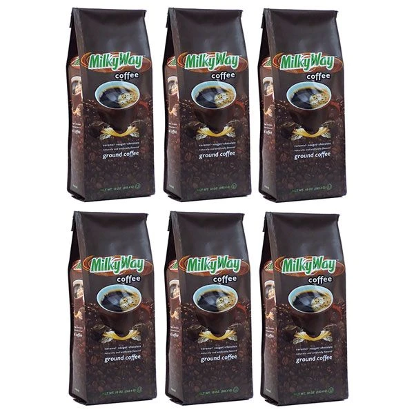 Milky Way Caramel, Nougat And Chocolate, Naturally And Artificially Flavored Ground Coffee,6/10 Oz Bags 3 Milky Way Caramel, Nougat And Chocolate, Naturally And Artificially Flavored Ground Coffee,6/10 Oz Bags
